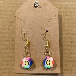 Takashi Murakami rainbow flower earrings